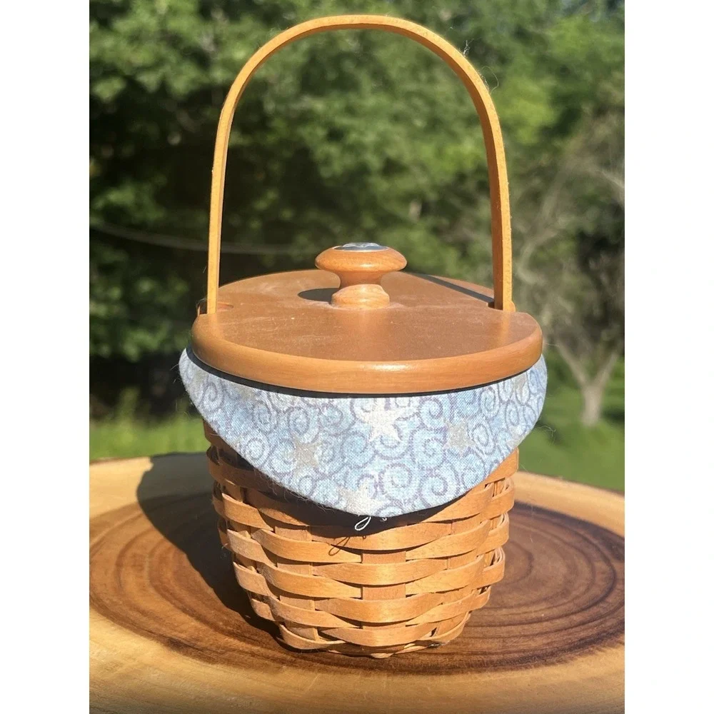 Longaberger Century Celebration 2000 Cheers Basket Liner & Lid Handwoven Ohio